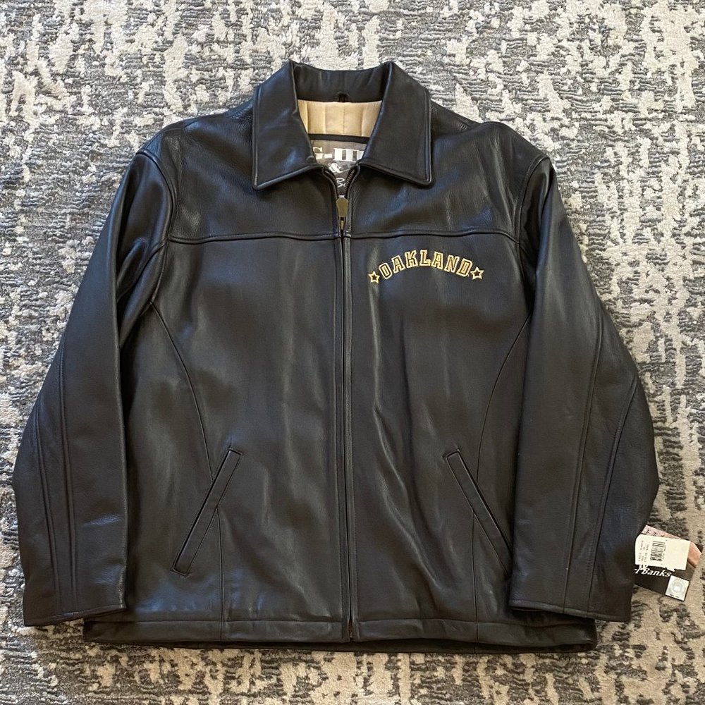 Oakland Raiders Leather Jacket VINTAGE G-III & Carl Banks NFL Size XL